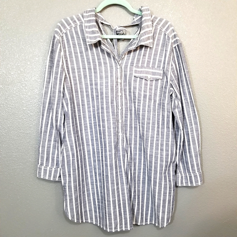 Caslon Women's Tie-Back Woven Tunic w/Pockets MP